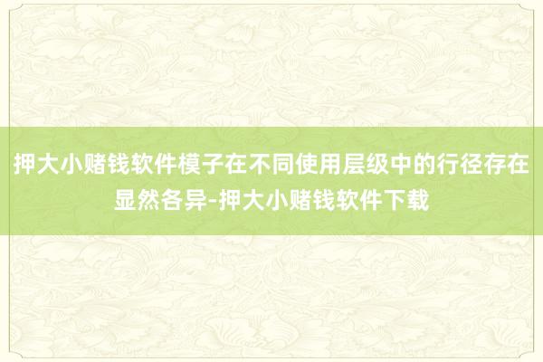 押大小赌钱软件模子在不同使用层级中的行径存在显然各异-押大小赌钱软件下载