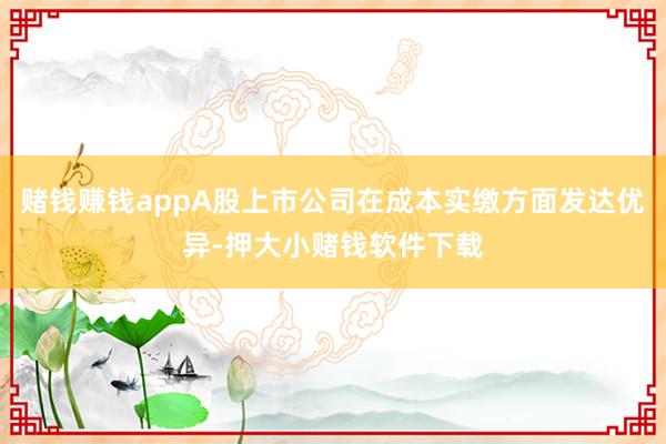 赌钱赚钱appA股上市公司在成本实缴方面发达优异-押大小赌钱软件下载