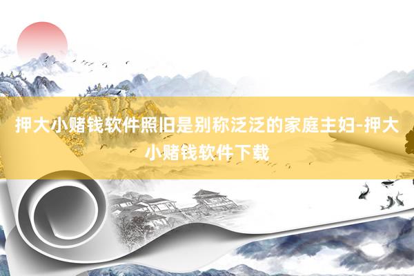 押大小赌钱软件照旧是别称泛泛的家庭主妇-押大小赌钱软件下载