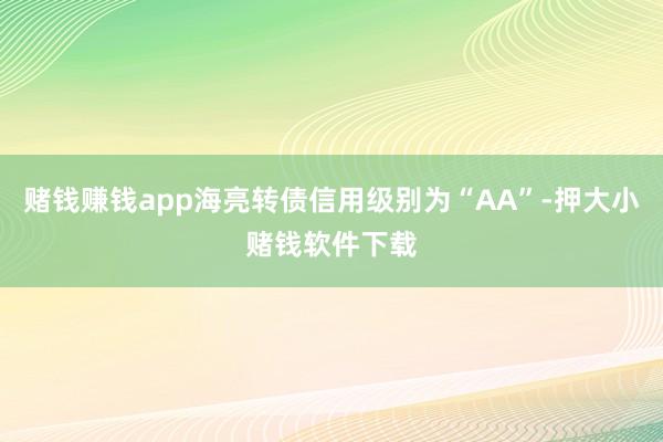 赌钱赚钱app海亮转债信用级别为“AA”-押大小赌钱软件下载