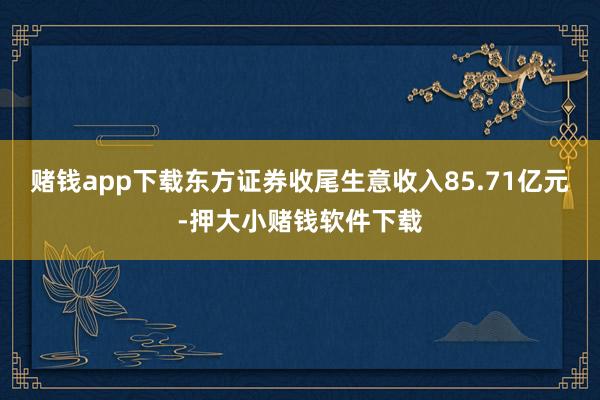 赌钱app下载东方证券收尾生意收入85.71亿元-押大小赌钱软件下载