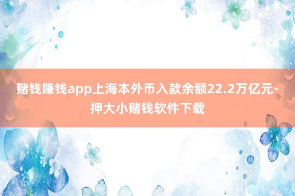 赌钱赚钱app上海本外币入款余额22.2万亿元-押大小赌钱软件下载