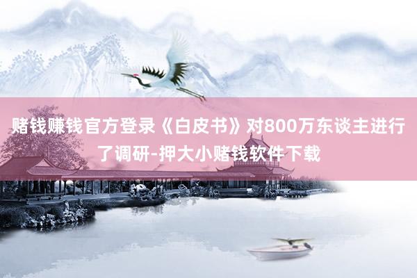 赌钱赚钱官方登录《白皮书》对800万东谈主进行了调研-押大小赌钱软件下载