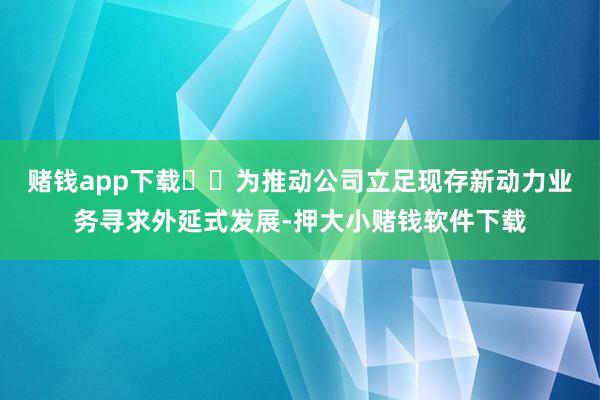 赌钱app下载  为推动公司立足现存新动力业务寻求外延式发展-押大小赌钱软件下载