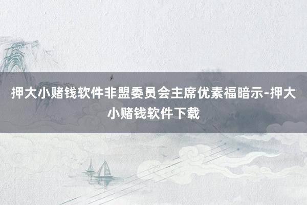 押大小赌钱软件非盟委员会主席优素福暗示-押大小赌钱软件下载