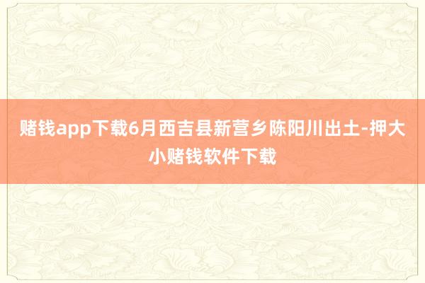 赌钱app下载6月西吉县新营乡陈阳川出土-押大小赌钱软件下载