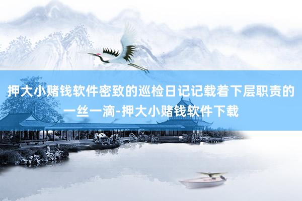 押大小赌钱软件密致的巡检日记记载着下层职责的一丝一滴-押大小赌钱软件下载