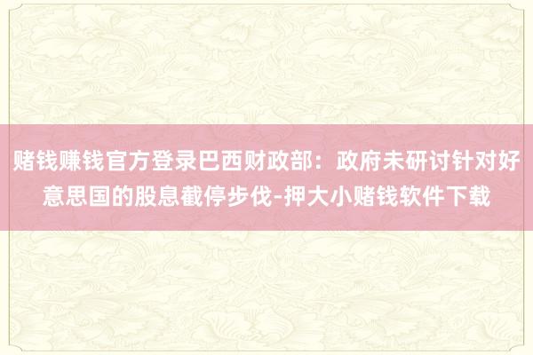 赌钱赚钱官方登录巴西财政部：政府未研讨针对好意思国的股息截停步伐-押大小赌钱软件下载