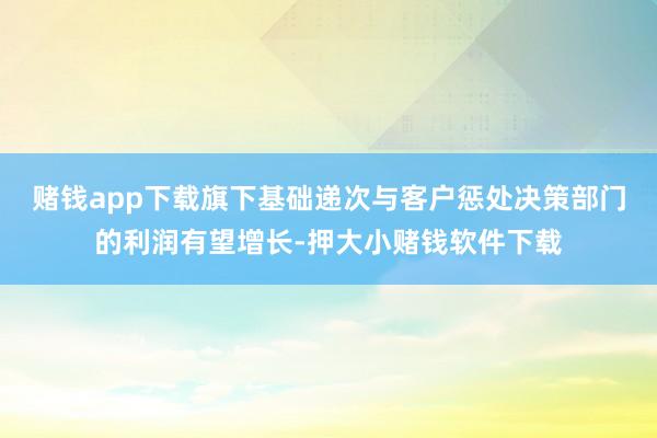赌钱app下载旗下基础递次与客户惩处决策部门的利润有望增长-押大小赌钱软件下载