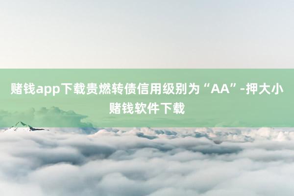 赌钱app下载贵燃转债信用级别为“AA”-押大小赌钱软件下载