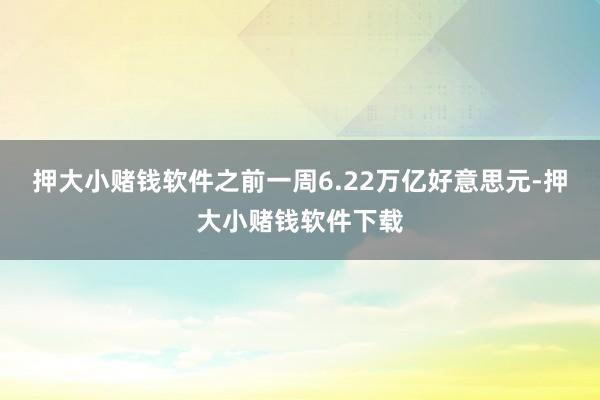 押大小赌钱软件之前一周6.22万亿好意思元-押大小赌钱软件下载