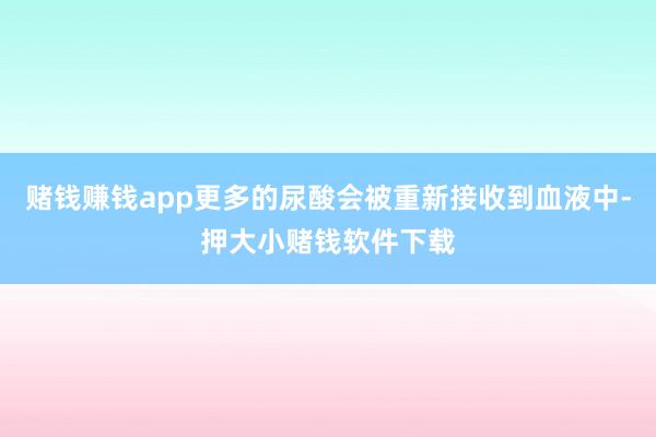 赌钱赚钱app更多的尿酸会被重新接收到血液中-押大小赌钱软件下载