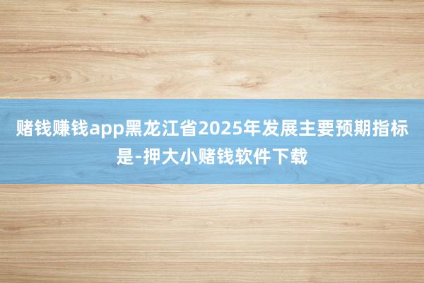 赌钱赚钱app黑龙江省2025年发展主要预期指标是-押大小赌钱软件下载