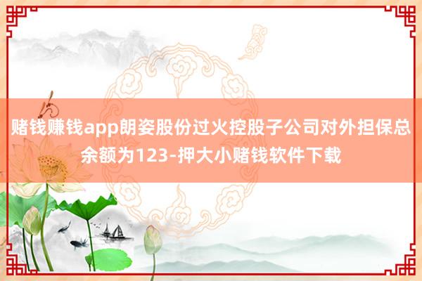 赌钱赚钱app朗姿股份过火控股子公司对外担保总余额为123-押大小赌钱软件下载