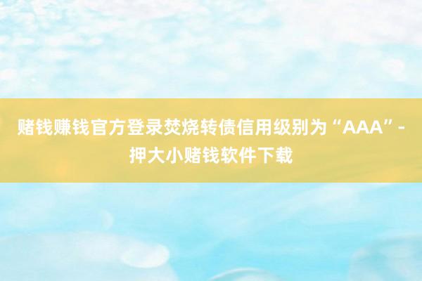 赌钱赚钱官方登录焚烧转债信用级别为“AAA”-押大小赌钱软件下载
