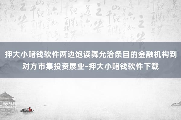 押大小赌钱软件两边饱读舞允洽条目的金融机构到对方市集投资展业-押大小赌钱软件下载